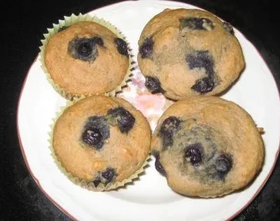 100% Whole Wheat Blueberry Muffins