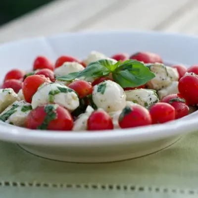 A Simple Cherry Tomato And Mozzarella