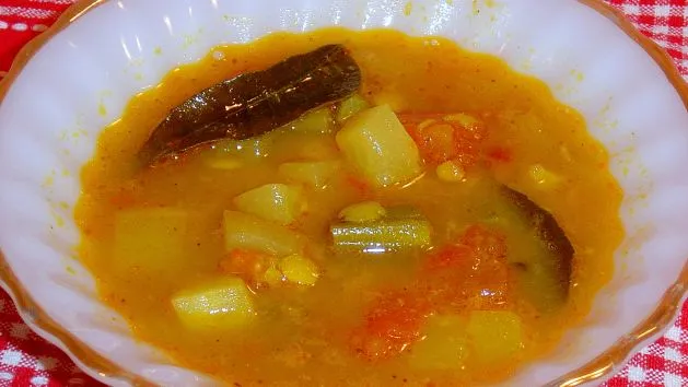 A kind of vegetable soup served in South India