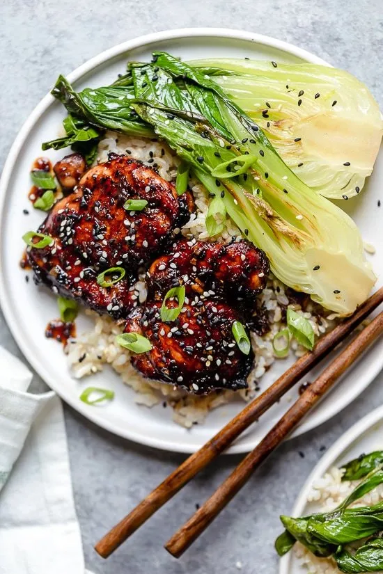 Air Fryer Asian-Glazed Boneless Chicken Thighs