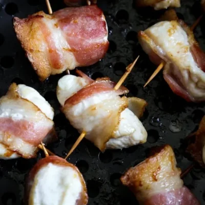 Air Fryer Bacon Wrapped Chicken Bites