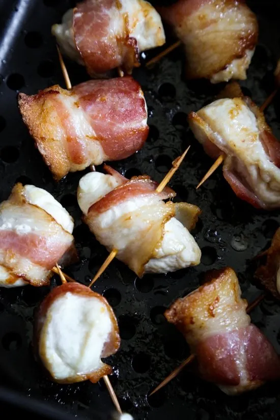 Air Fryer Bacon Wrapped Chicken Bites