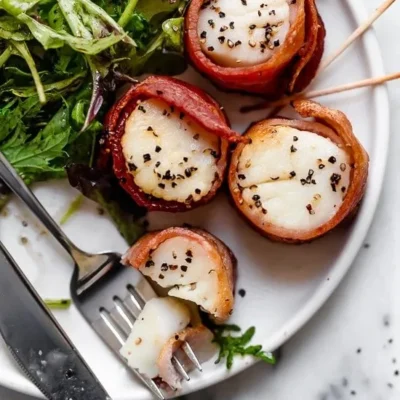 Air Fryer Bacon Wrapped Scallops