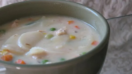 Almost Too-Easy Potato-Chicken-Cheese Soup