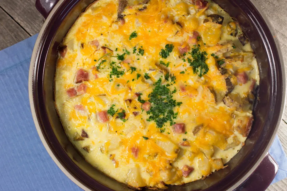 Amish Han And Cheese Casserole