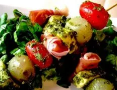 Appetizer Pesto Salad Kebabs