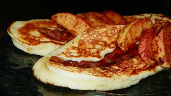 Apple-Bacon Pancakes With Cider Syrup