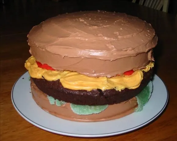 April Fools Day Cheeseburger Cake