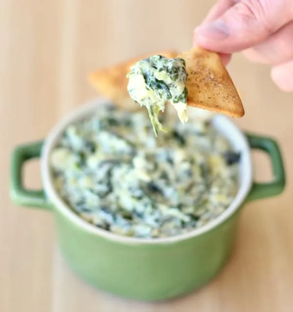 Artichoke And Jack Dip With Pita Chips