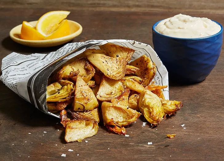 Artichokes With Lemon Zaatar Dipping Sauce