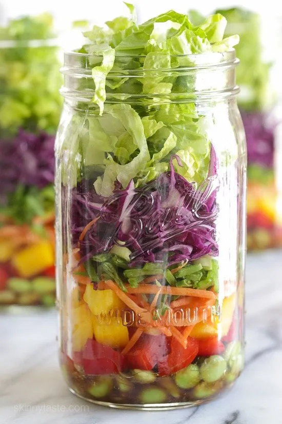 Asian Chopped Salad With Sesame Soy Vinaigrette In A Jar