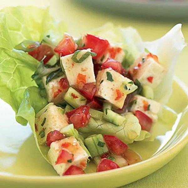 Asian Lime And Herbed Tofu In Lettuce Cups
