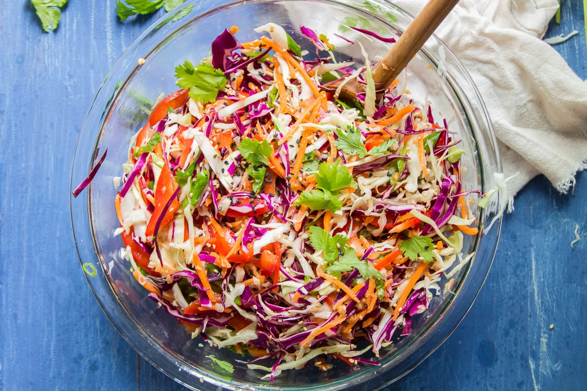 Asian Slaw, A Raw Food Recipe