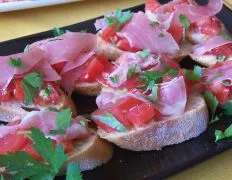 Authentic Spanish Tomato Rubbed Bread Topped with Jamn Serrano