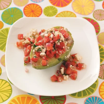 Avocado Boats Filled With Fresh Tomato Salad