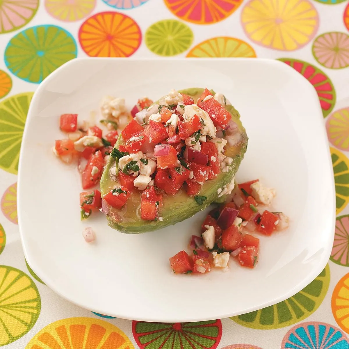 Avocado Boats Filled with Fresh Tomato Salad