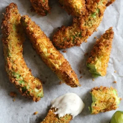 Avocado Fries With Lime Dipping Sauce Air Fryer Or Oven