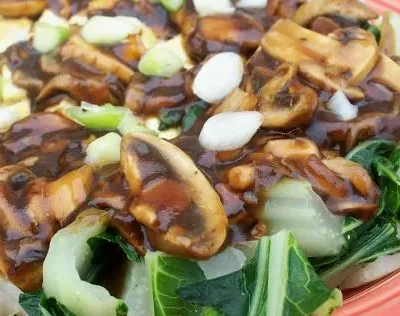 Baby Bok Choy With Mushrooms And Tofu