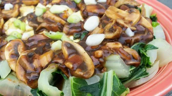 Baby Bok Choy With Mushrooms And Tofu