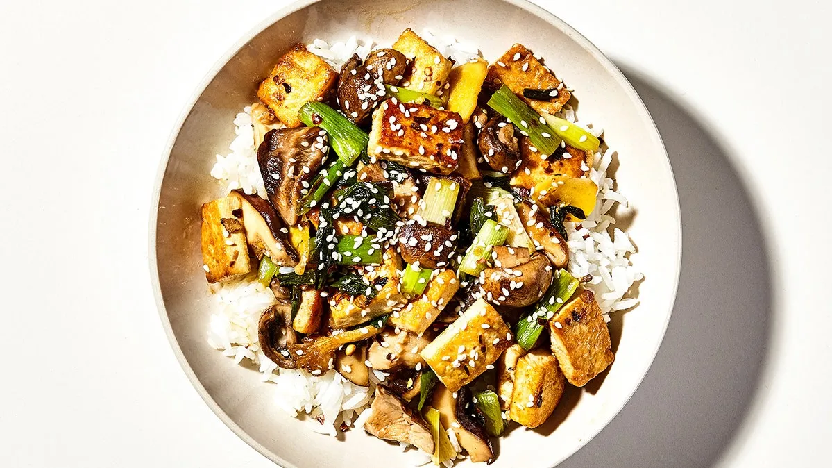 Baby Bok Choy With Mushrooms And Tofu