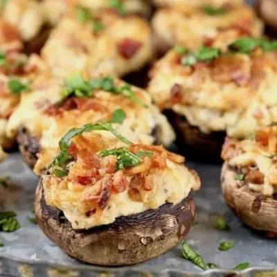 Bacon Cheddar Stuffed Mushrooms