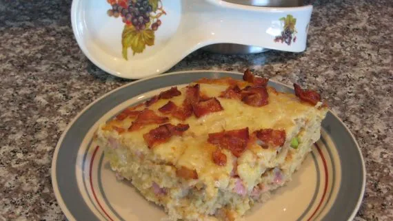 Bacon, Gruyre, And Ham Strata