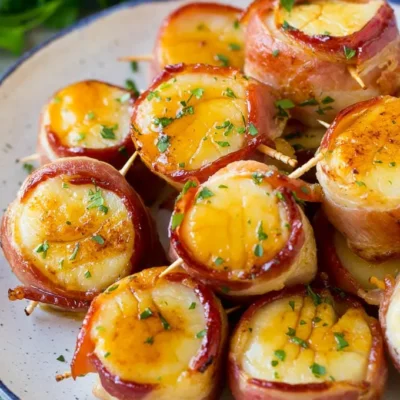 Bacon Wrapped Scallops With Cream Sauce