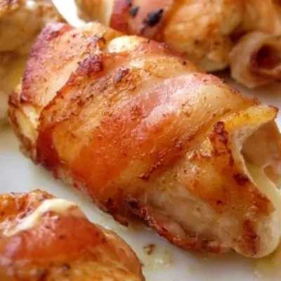 Bacon Wrapped Smoked Gouda Stuffed Chicken