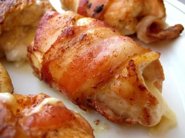 Bacon Wrapped Smoked Gouda Stuffed Chicken