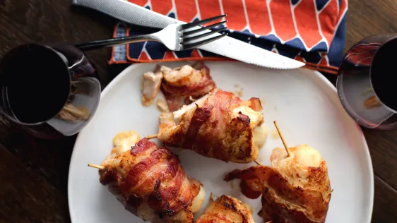 Bacon Wrapped Smoked Gouda Stuffed Chicken