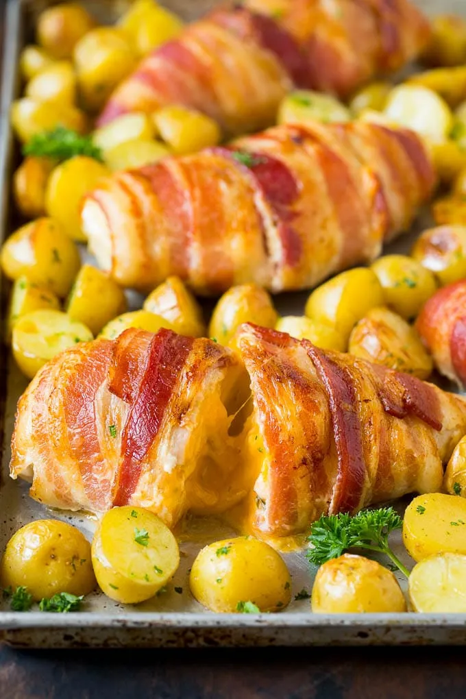 Bacon Wrapped Stuffed Chicken Gluten Free