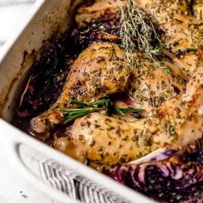 Baked Apple Cider Chicken And Cabbage