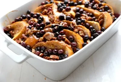 Baked Blueberry Pecan French Toast With