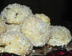 Baked Cheese Balls With Herbs And Sesame Seeds