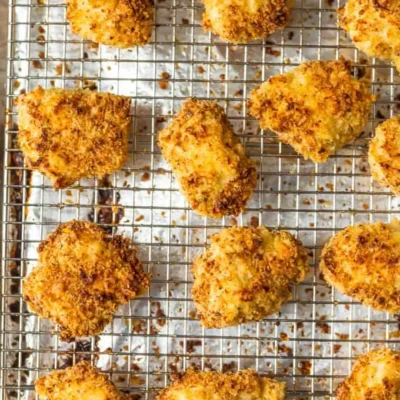 Baked Cheesy Chicken Nuggets No Bread