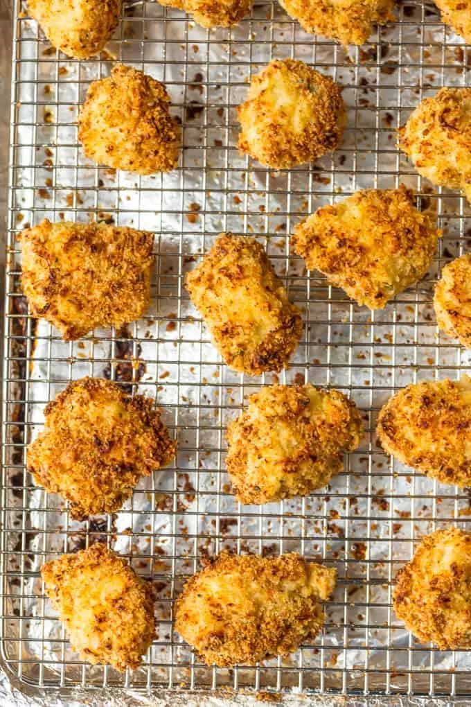 Baked Cheesy Chicken Nuggets No Bread