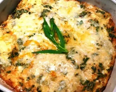 Baked Cheesy Eggs With Leeks And Tarragon