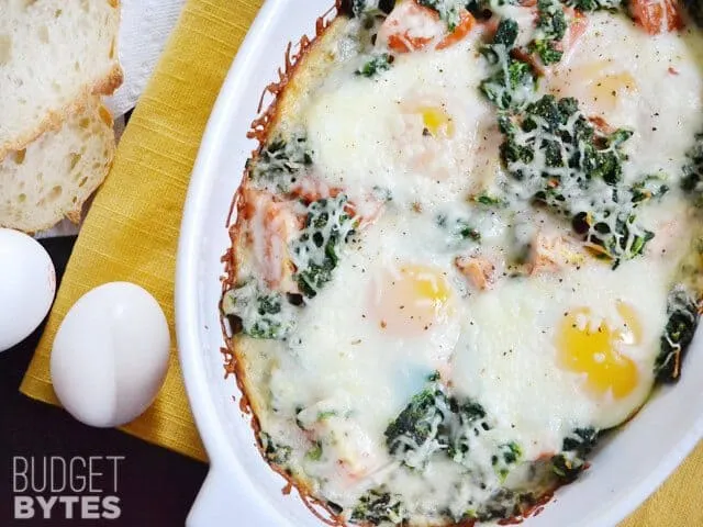 Baked Eggs W/Spinach And Tomatoes