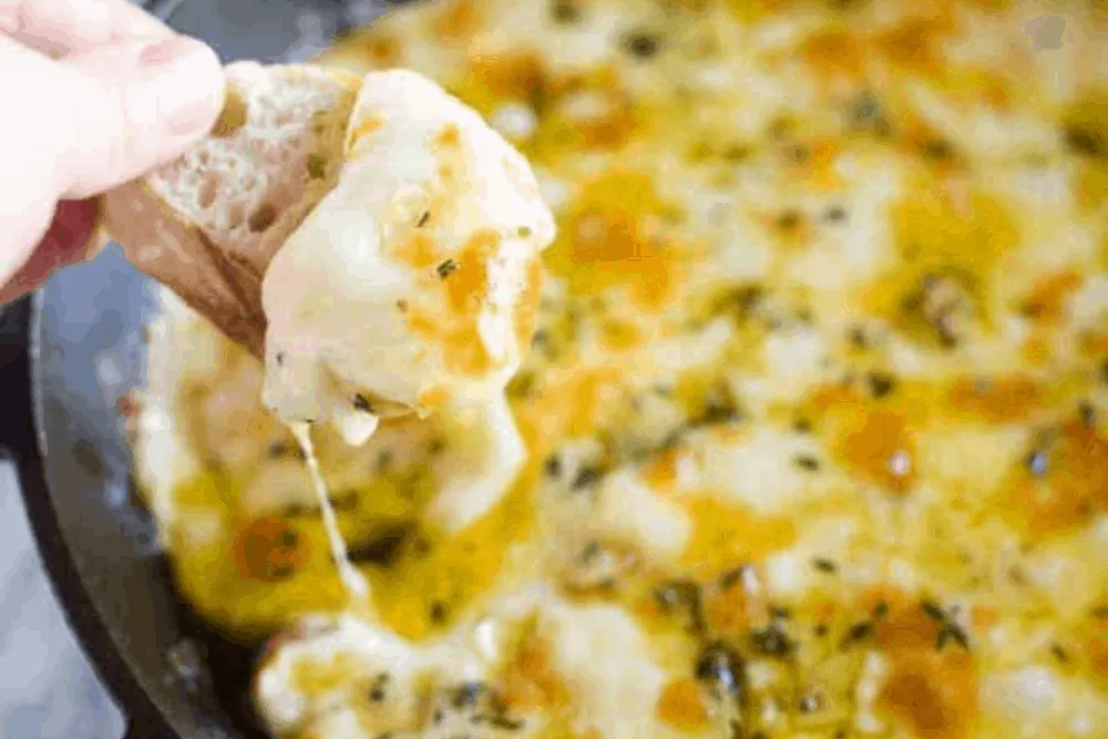 Baked Fontina With Garlic, Olive Oil, And