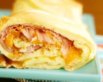 Baked Ham And Cheese Omelet Roll