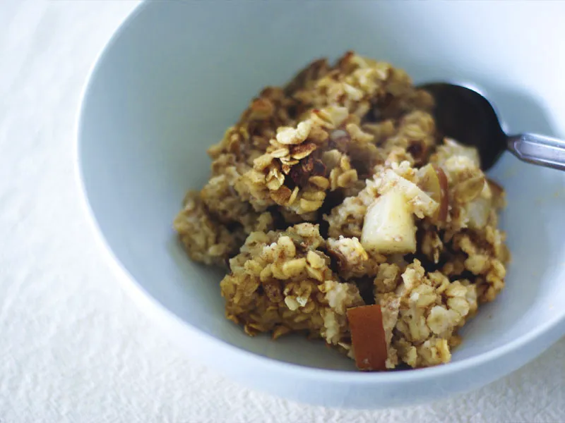 Baked Oatmeal Recipe With Pears Bananas And Walnuts