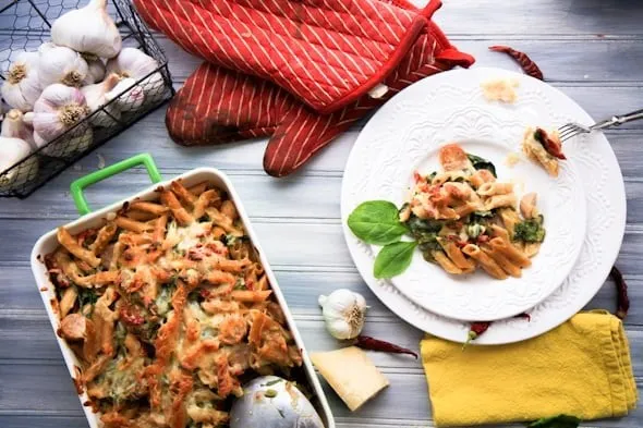 Baked Pasta With Sausage And Spinach