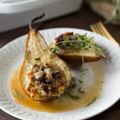 Baked Pears Stuffed With Creamy Stilton Cheese: A Gourmet Delight