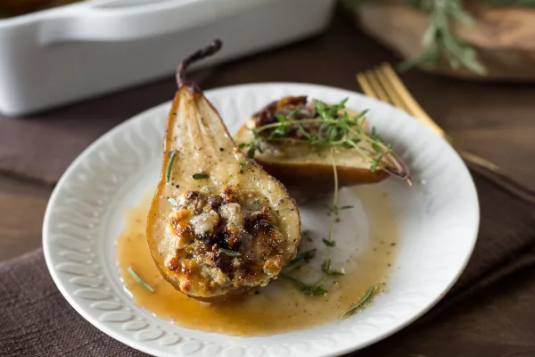 Baked Pears Stuffed with Creamy Stilton Cheese: A Gourmet Delight