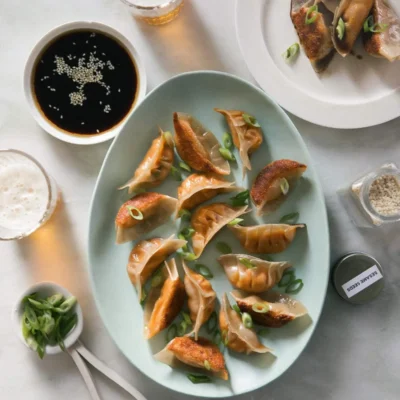 Baked Pot Stickers Sweet Asian Dipping