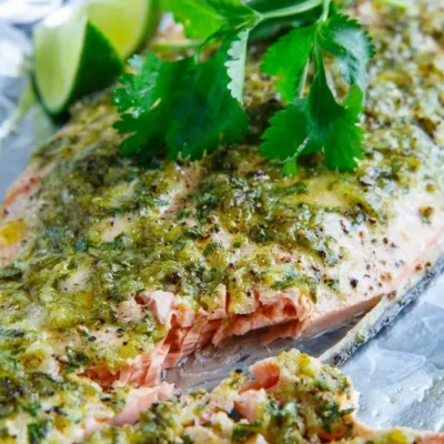 Baked Salmon With Cilantro And Lime