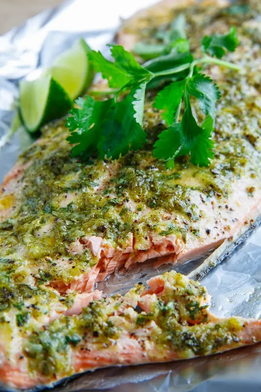 Baked Salmon With Cilantro And Lime