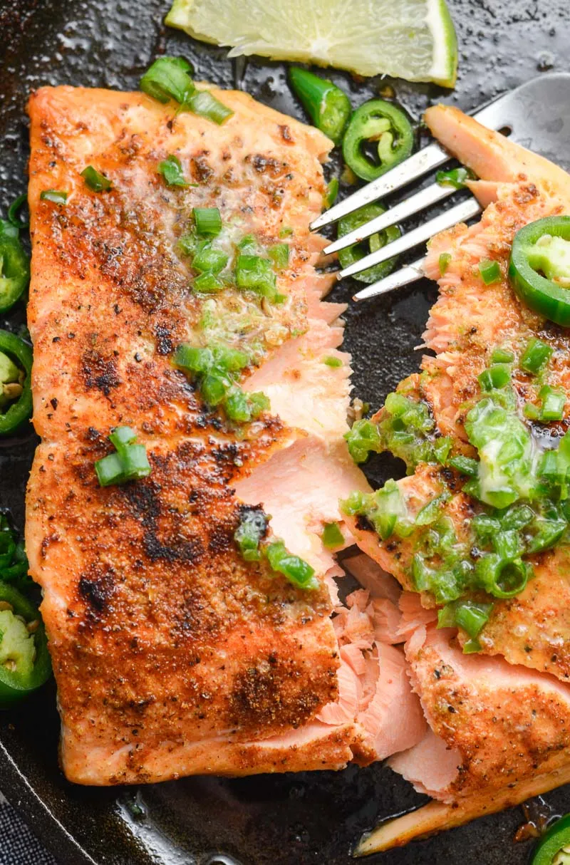 Baked Salmon With Lime, Jalapeno Chive