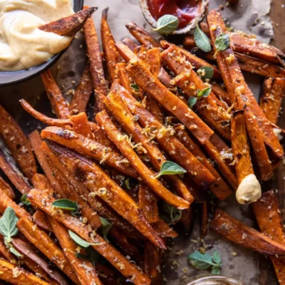 Baked Seasoned Fries With Skinny Garlic Aioli