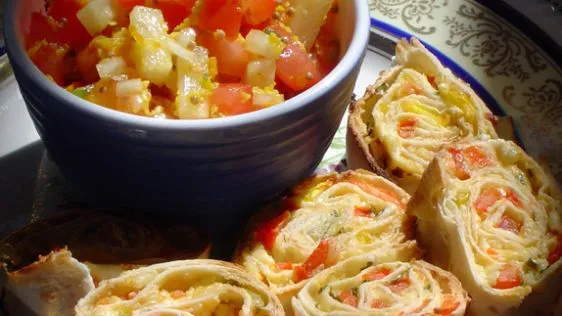 Baked Tortilla Wheels With Pineapple Salsa